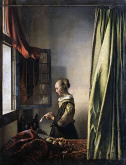 Images Dated 2nd November 2013: Girl Reading a Letter by an Open Window, ca 1659. Artist: Vermeer, Jan (Johannes) (1632-1675)