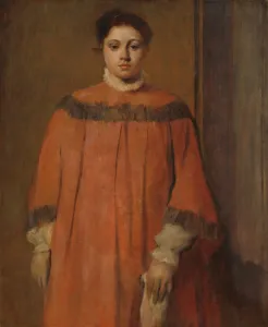 Edgar Gallery: Girl in Red, c. 1866. Creator: Edgar Degas