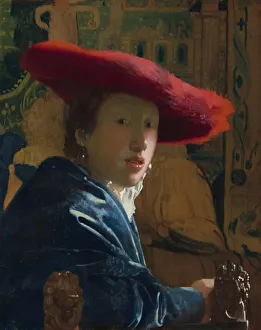 Girl with the Red Hat, c. 1665 / 1666. Creator: Jan Vermeer