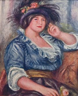 Leaning On Elbow Collection: Girl with a Rose, 1913, (1923). Artist: Pierre-Auguste Renoir