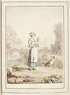 1776 Prints: Girl of Savoy, leaf from A Collection of Dresses by David Allan Mostly from Nature, 1776