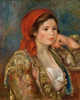 Göteborg Konstmuseum Prints: Girl in a Spanish Jacket, c. 1900. Creator: Renoir, Pierre Auguste (1841-1919)