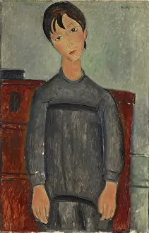 Girl Standing in Black Pinafore, 1918. Creator: Amadeo Modigliani