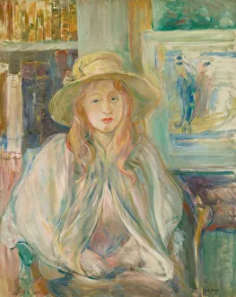 Berthe 1841 1895 Gallery: Girl in a straw hat (Fillette au chapeau de paille), 1892