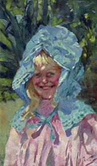 Cheerful Prints: Girl in sunbonnet, c1897. Creator: Girolamo Pieri Nerli
