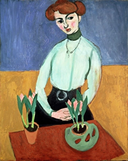 Tulipa Prints: Girl with Tulips (Jeanne Vaderin), 1910