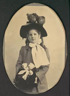 [Girl in Walking Costume with Hat and Muff], 1890s. Creator: Frederick Gutekunst