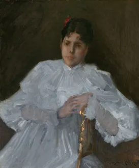 Chase William Merritt Prints: Girl in White, ca. 1890. Creator: William Merritt Chase