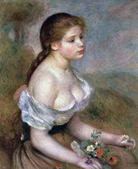 Girl wih Flowers, c1900. Artist: Pierre-Auguste Renoir