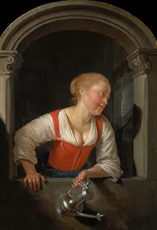 Looking Out Prints: Girl At A Window, c1655. Creator: Gerrit Dou