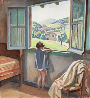 At The Table Prints: Girl at the Window, c1920. Creator: Arteta, Aurelio (1879-1940)