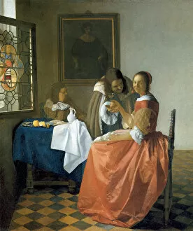Daybreak Gallery: The Girl with the Wineglass, 1659-1660. Artist: Vermeer, Jan (Johannes) (1632-1675)