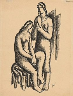 1929 Prints: Two girlfriends, 1929. Creator: Mikulas Galanda