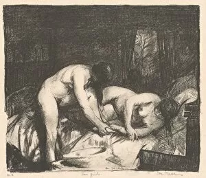 Obese Gallery: Two Girls, 1917. Creator: George Wesley Bellows