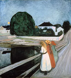 Edvard Munch Gallery: Girls on the Bridge, 1901. Artist: Edvard Munch