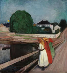 1901 Prints: The Girls on the Bridge, probably 1901. Creator: Edvard Munch