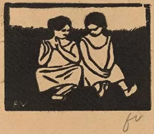 Two Girls in Chemises (Deux fillettes en chemise), 1893. Creator: Félix Vallotton