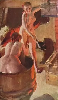 Naked Gallery: Girls from Dalarna Having a Bath, 1908, (1931). Artist: Anders Leonard Zorn