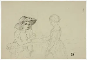 Elizabeth Heaphy Prints: Two Girls at Gate, n. d. Creator: Elizabeth Murray