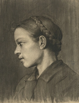 Julius Prints: Girl's head, 1894. Creator: Julius Eder. Girl's head, 1894. Creator: Julius Eder