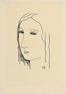 Orava Gallery Prints: Girl's head, 1928-1929. Creator: Mikulas Galanda
