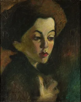 A Girl's Head II, c19th century. Creator: Olof Sager-Nelson