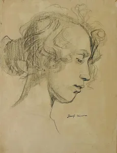 Wawra Josef Prints: Girl's head in profile, 1920. Creator: Josef Wawra