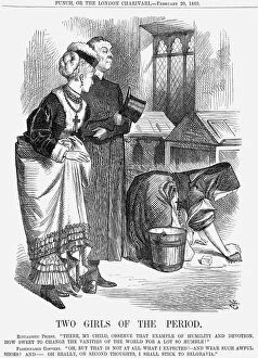 Protestantism Gallery: Two Girls of The Period, 1869. Artist: John Tenniel