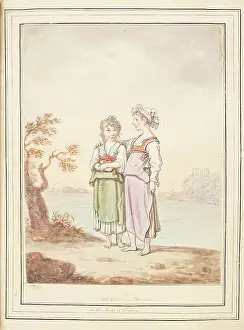 1776 Prints: Two Girls of Procida-Island Near Naples