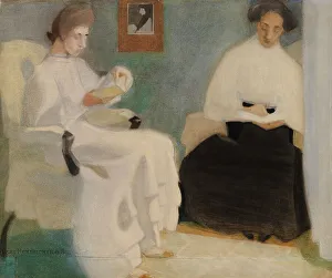Schjerfbeck Helene Prints: Girls Reading, 1907. Creator: Helene Schjerfbeck