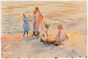 Knut Magnus Enckell Prints: Girls on the Shore, 1910. Creator: Magnus Enckell