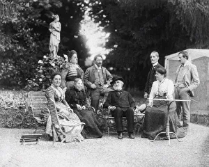 Giuseppe Verdi, his wife Giuseppina Strepponi (on his right), his adopted daughter Maria Carrara Ver