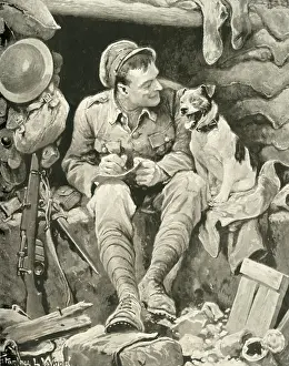 John Hammerton Prints: 'Give Her My Love!' Tommy and His Canine Friend