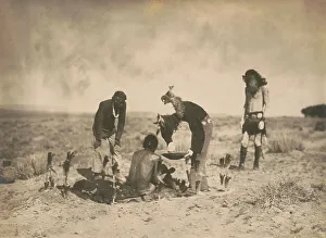 Shamanism Prints: Giving the medicine-Navaho, c1905. Creator: Edward Sheriff Curtis