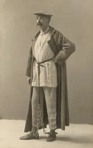 GK [ie, George Kennan] in Siberian exile dress, each piece given by an exile... between 1886 and 90 Creator: Unknown