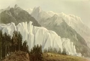 Rhone Alpes Collection: The Glacier des Bossons, Chamonix, 1786, (1946). Creator: John Warwick Smith