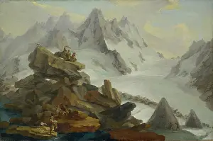 Caspar Prints: The glacier of Lauteraar, 1776. Creator: Caspar Wolf