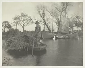 Punting Gallery: The Gladdon-Cutters Return, 1886. Creator: Peter Henry Emerson