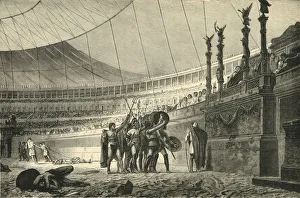 Gladiator Prints: Gladiators Saluting The Emperor Before Joining Combat, 1890. Creator: Unknown