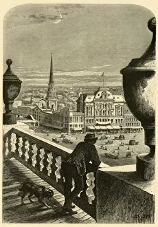 Glance at Detroit from the City Hall, 1872. Creator: John Douglas Woodward