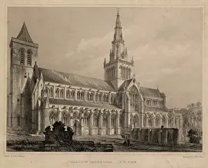 Townscape Prints: Glasgow Cathedral, Southwest View, 1847. Creator: Unknown