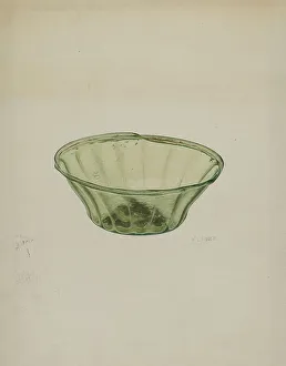 Transparent Prints: Glass Bowl, c. 1940. Creator: V. L. Vance