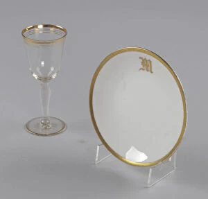 Glass and bowl with gold decoration from Mae's Millinery Shop, 1941-1994