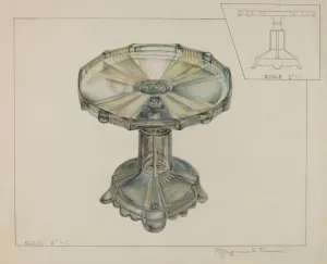 Cake Prints: Glass Cake Stand, c. 1936. Creator: Magnus S. Fossum