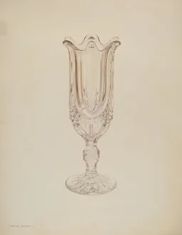 Frank M Keane Prints: Glass Celery Holder, c. 1939. Creator: Frank M Keane