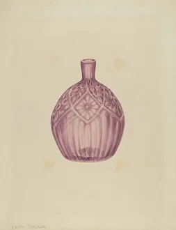 Glass Cologne Bottle, c. 1940. Creator: John Dana