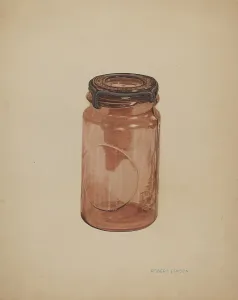 Preserve Jar Prints: Glass Fruit Jar, c. 1940. Creator: Robert Penson