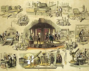 Optical Instrument Prints: Glass manufacturing, c1870