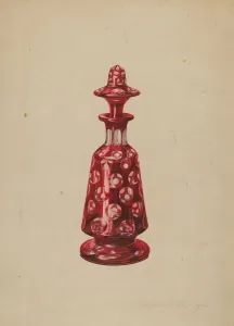 Perfume Bottle Prints: Glass Perfume Bottle, c. 1939. Creator: Isabelle De Strange