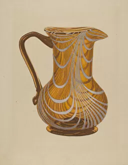 Swirl Gallery: Glass Pitcher, 1935 / 1942. Creator: Unknown